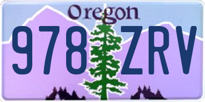OR license plate 978ZRV