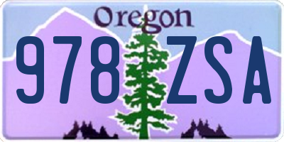 OR license plate 978ZSA