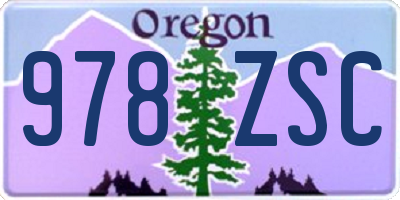 OR license plate 978ZSC