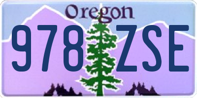 OR license plate 978ZSE