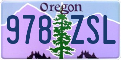 OR license plate 978ZSL