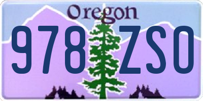 OR license plate 978ZSO