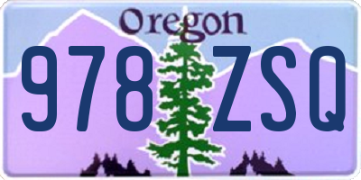 OR license plate 978ZSQ
