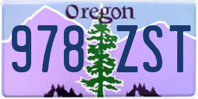 OR license plate 978ZST