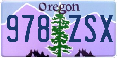 OR license plate 978ZSX