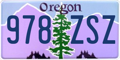 OR license plate 978ZSZ