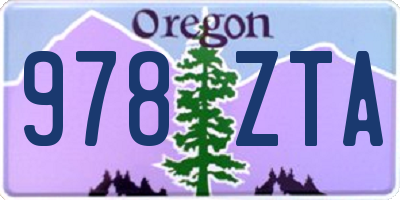 OR license plate 978ZTA