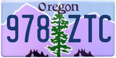 OR license plate 978ZTC