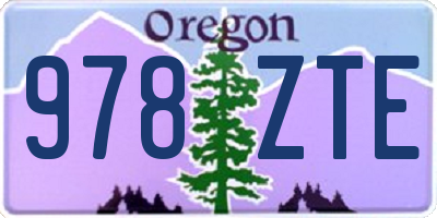 OR license plate 978ZTE