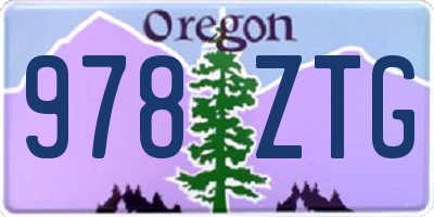 OR license plate 978ZTG
