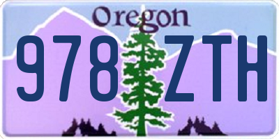 OR license plate 978ZTH
