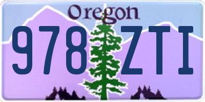 OR license plate 978ZTI