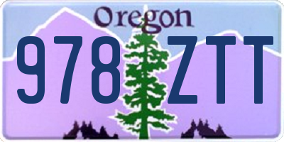 OR license plate 978ZTT