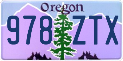 OR license plate 978ZTX