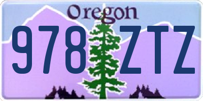 OR license plate 978ZTZ