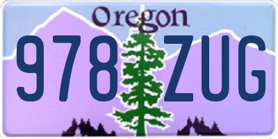 OR license plate 978ZUG