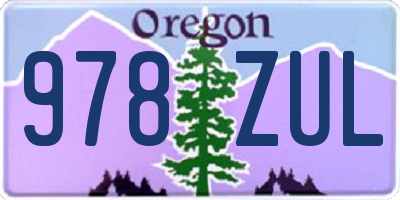 OR license plate 978ZUL