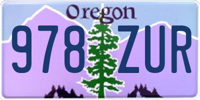 OR license plate 978ZUR