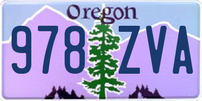 OR license plate 978ZVA