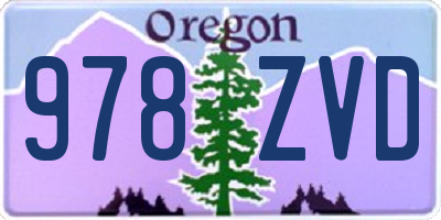OR license plate 978ZVD