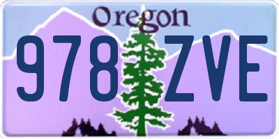 OR license plate 978ZVE