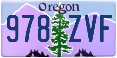OR license plate 978ZVF