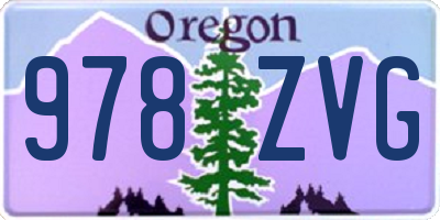 OR license plate 978ZVG