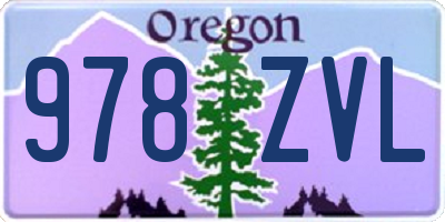 OR license plate 978ZVL