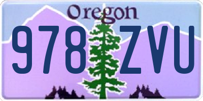 OR license plate 978ZVU