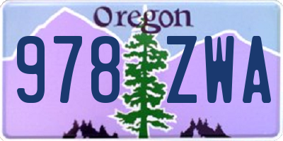 OR license plate 978ZWA