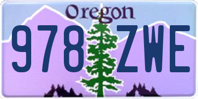 OR license plate 978ZWE
