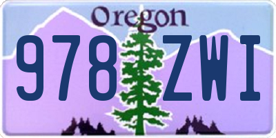 OR license plate 978ZWI