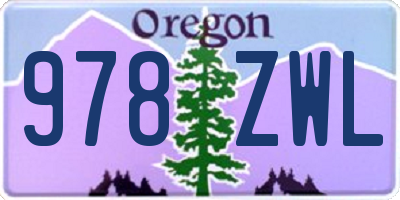 OR license plate 978ZWL