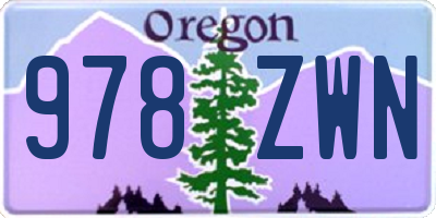 OR license plate 978ZWN