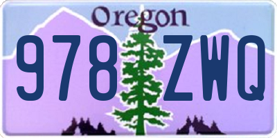 OR license plate 978ZWQ