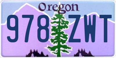 OR license plate 978ZWT