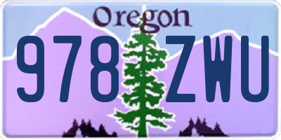 OR license plate 978ZWU