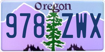 OR license plate 978ZWX