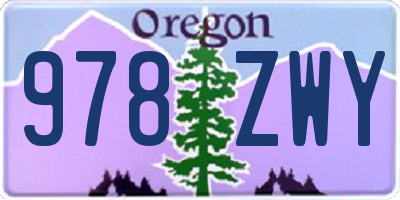 OR license plate 978ZWY
