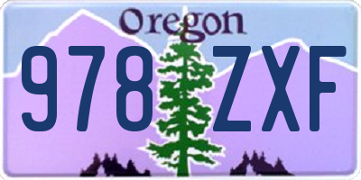 OR license plate 978ZXF