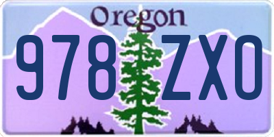 OR license plate 978ZXO