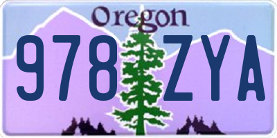 OR license plate 978ZYA