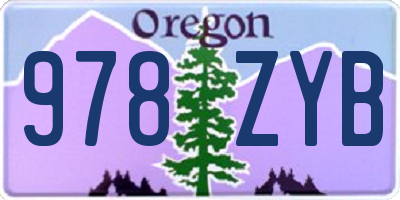 OR license plate 978ZYB