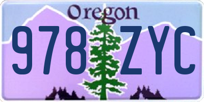 OR license plate 978ZYC