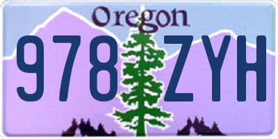 OR license plate 978ZYH