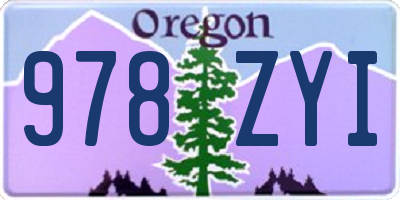 OR license plate 978ZYI
