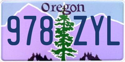 OR license plate 978ZYL