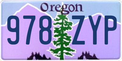 OR license plate 978ZYP
