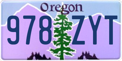 OR license plate 978ZYT