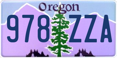 OR license plate 978ZZA